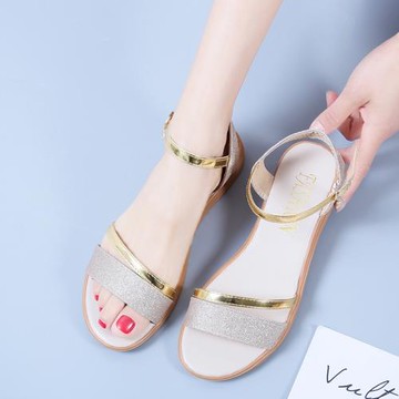 涼鞋女仙女風2025年夏季新款百搭學生平底涼鞋防滑舒適軟底媽媽鞋