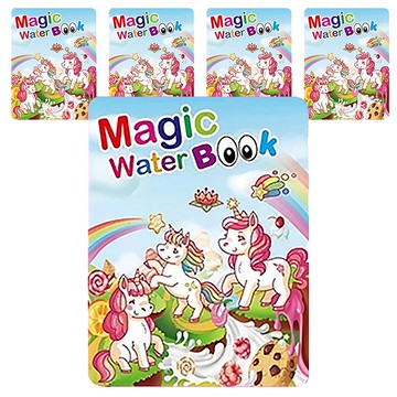 兒童塗鴉本/畫畫本 繪本 Set 5  Magic Water Book  19x15cm水畫冊  6歲以上  獨角獸  不適用