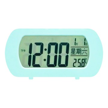 WK 多功能語音報時電子鐘 白色夜光燈 溫度顯示 整點報時  淺綠色