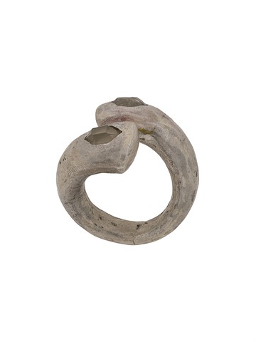 Parts of Four - Twisted Druid open ring - unisex - Sterling Silver/quartz - 8