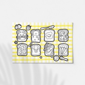 Toast Coloring 鏤空貼紙 可著色
