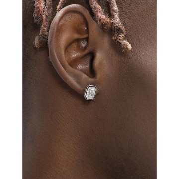 GRGR 方鉆鋯石耳釘男S925純銀耳飾女嘻哈歐美潮流設計高級感單只