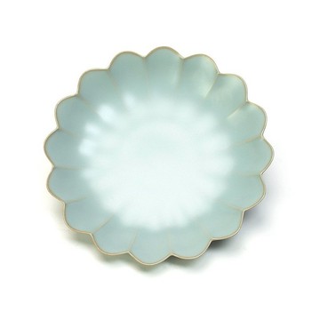 陶作坊 │ 懷汝菊花盤_粉青