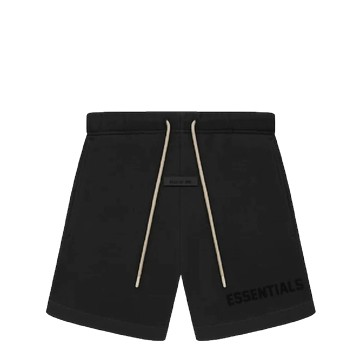 ESSENTIALS LOGO APPLIQUED JERSEY SHORTS BLACK
