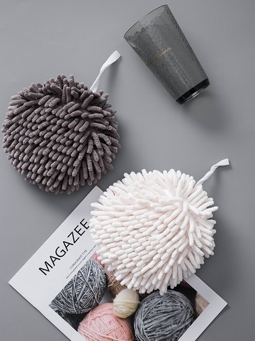 日式雪尼爾擦手球廚房不掉毛抹布浴室吸水擦手巾加厚清潔速干毛巾