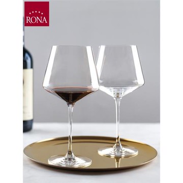 進口RONA水晶玻璃紅酒杯家用葡萄酒杯子無鉛菱形高腳杯香檳杯