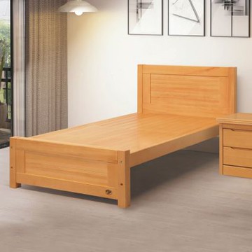 文創集 康健3.5尺單人實木床台(採用實木床底板+床底板二段高度可調)-112x202x90cm免組