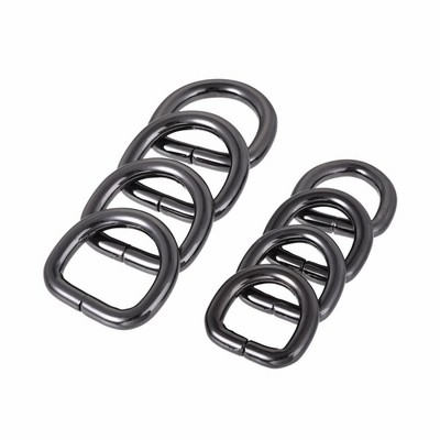 uxcell Dリングバックル メタルDリング 16 mm 20 mm ブラック 合計12個