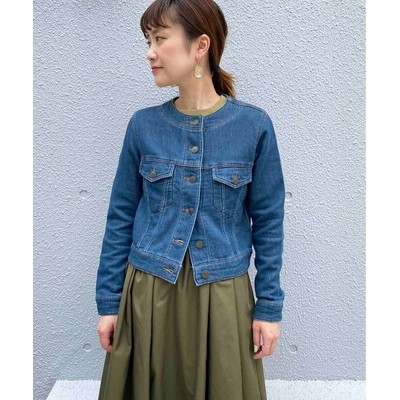 Piccin ノーカラーストレッチデニムジャケット Women ジャケット アウター デニムジャケット 通販 Lineポイント最大get Lineショッピング