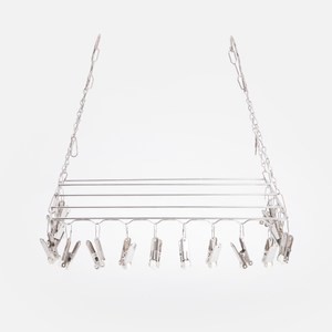 304不鏽鋼曬衣架20夾 靠壁式秒收