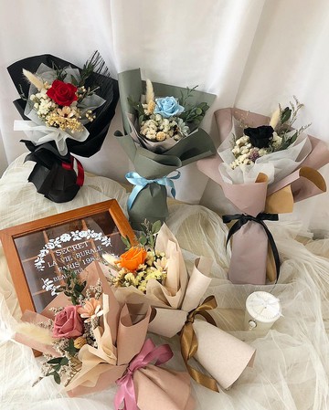 單朵永生玫瑰小花束 5色