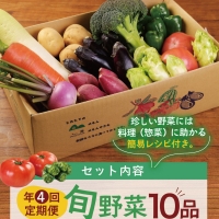 レシピ付き！ 年４回春夏秋冬の旬野菜１０品お届け定期便