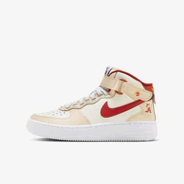 Nike Air Force 1 Mid GS [FZ5521-161] 大童 休閒鞋 運動 經典 中筒 龍年 米橘 紅