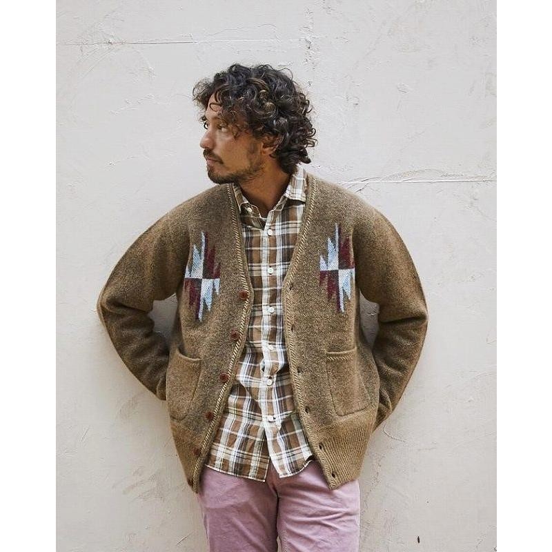 TMTティーエムティー】 NATIVE JACQARD MOHAIR KNIT CARDIGAN