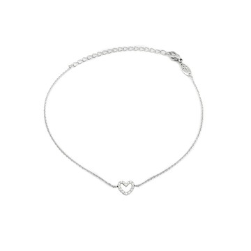 ROYAL DAMON 羅亞戴蒙 日系輕珠寶-鏤空滿鑽愛心腳鍊