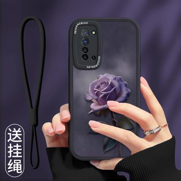 霧霾玫瑰適用opporeno3手機殼防摔pro復古高級reno2情侶女外殼renoz暗紫色新款ace全包硅膠10倍變焦掛繩軟套