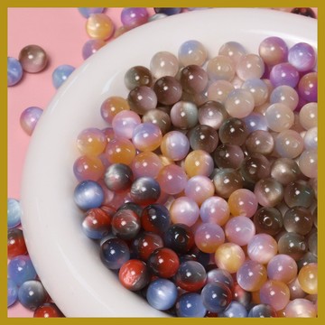 10mm貓眼珠漸變多色圓珠 diy首飾串珠散珠 飾品配件 串珠 串珠材料 串珠材料包 珠珠材料 手串材料