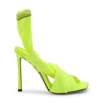 Jimmy Choo - Green Neon Apple Leather Glossy Jersey Sandals