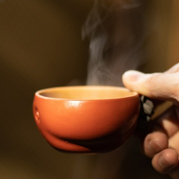 壺途站宜興紫砂柿子主人杯品茗杯仿生事事如意杯花器茶具文人茶杯