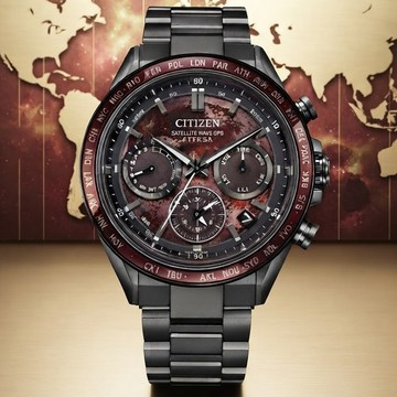 CITIZEN星辰 ATTESA系列 血月限定款 GPS對時 光動能腕錶 44.6mm / CC4077-71Z