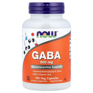 NOW Foods, GABA 含維生素 B6，500 毫克，100 粒素食膠囊