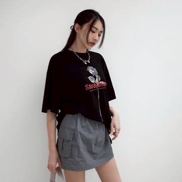 【Aa.chic】率性鬆緊口袋工裝短裙(三色).女裝/下身/率性/鬆緊/口袋/工裝/短裙/日常/春裝【C066041】