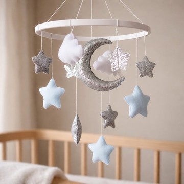月光花園觸感嬰兒掛飾   中性嬰兒房裝飾   嬰兒洗禮禮物