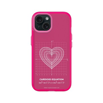 iPhone 15 Clear 粉漾桃 - Valentine's Day Collection - 愛的方程式：同心愛（白）