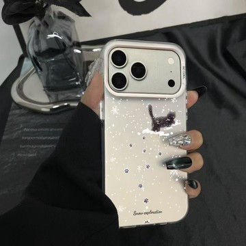 潑墨雪地貓咪 防摔殼 蘋果iphonexs78p i11 i12 13 14 15 16pro max 17pro手機殼