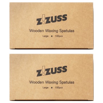 ZiZUSS 熱蠟木製刮棒 大 100支  2個