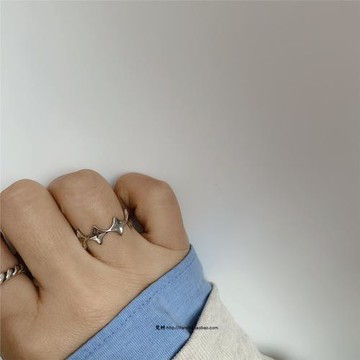 梵樹For handmade-《星星在跳舞》s925純銀 星星圈戒指/可做尾戒