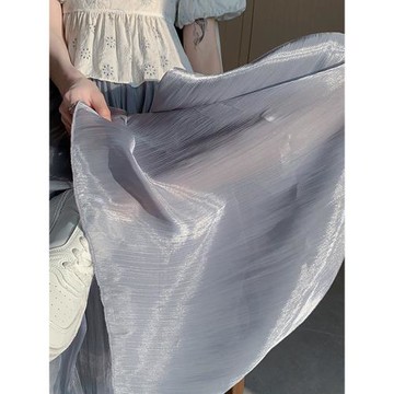 流光紗雪紡褲裙女夏季薄款2025新款寬松垂感休閑防曬冰絲闊腿褲子