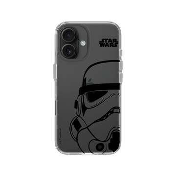 iPhone 16 Clear Case（相機按鈕） 透明 - 迪士尼-星際大戰 Star Wars - 星際大戰 – 風暴兵黑線條