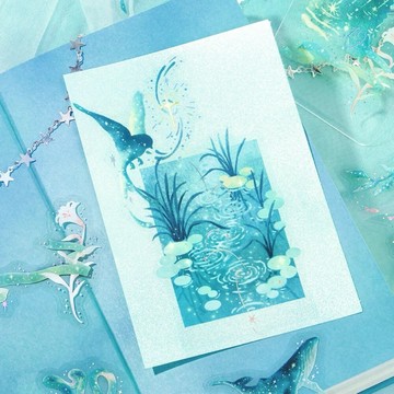 🌙【YXJ】星辰魔法貼紙 地球｜🇯🇵日本空運｜BGM｜貼紙 插畫 手帳 裝飾  夜影小居