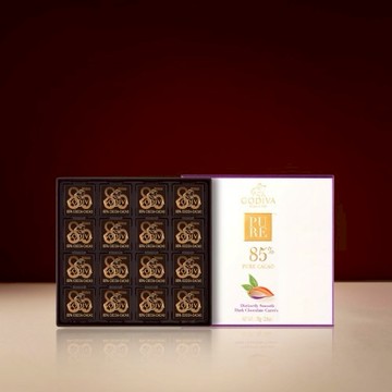 [快速出貨]【GODIVA】片裝濃醇85%黑巧克力禮盒16片裝