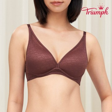 黛安芬-Signature Sheer 透感經典系列 無鋼圈托高V型內衣 B-D 可可棕｜11R1944 FJ
