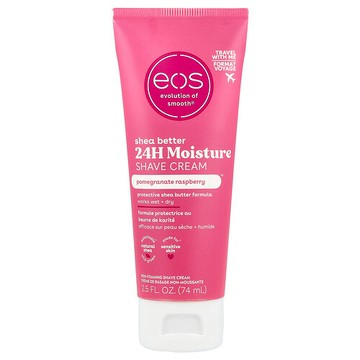 EOS, Shea Better，24 小時保濕剃須膏，石榴樹莓香，2.5 液量盎司（74 毫升）