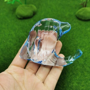 ✨免運可開發票#水晶海洋動物 兒童玩具仿真海豚鯨魚可愛男孩女孩玩偶公仔擺件
