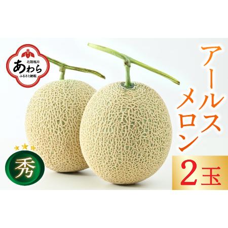 ふるさと納税 ＜秀品＞ アールスメロン ２L 2玉入（1玉 約1.5kg〜1.7kg）／ 果物 フルーツ マスクメロン 高級メロン 農家直送 贈.. 福井県あわら市