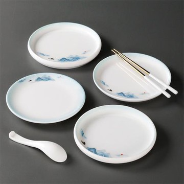 密胺餐具火鍋菜盤仿瓷餐盤塑料商用圓形盤子餐廳飯店冷菜涼菜圓盤