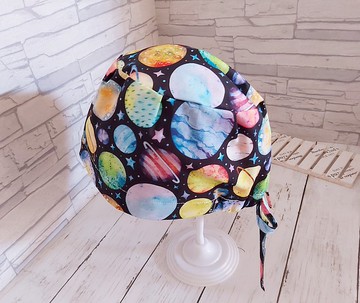 醫護雙層手術帽、工作帽、彩色星球款