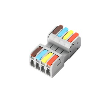 青禾坊 對接式 4進4出 D44C 快速接頭-10入 (接線端子/快接端子/電火布/絕緣膠帶/快速配線)