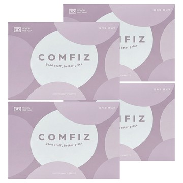 COMFIZ 康菲 成人立體醫療口罩 單片包裝 M  雪藍紫  20片  4盒