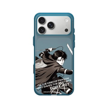 iPhone 17 Pro Max Clear (相機按鈕) 夜幕藍 - 進擊的巨人 Attack On Titan -S4 - \b里維兵長 (灰階)