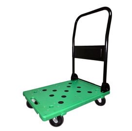 RRG 綠色塑鋼（目前出貨皆為藍色）四輪手推車 L67cm*W48cm*H86cm 300kg /台 HL-J02-G【APP滿額下單10%點數(單一帳號最高5000點)】1/31止