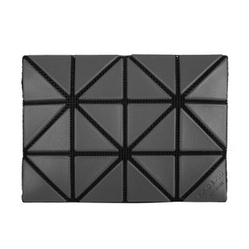ISSEY MIYAKE BAOBAO 幾何大方格皮質3x4名片夾(木炭灰)