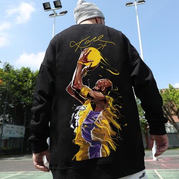 潮牌科比衛衣男圓領24大碼寬松潮流嘻哈街頭國潮湖人加絨秋冬新款