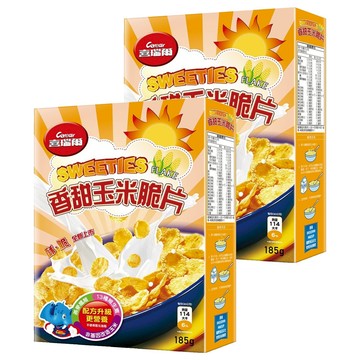 Cerear 喜瑞爾 香甜玉米脆片 非油炸 低脂 含鐵、鈣 優質燕麥纖維 非基改玉米製成 輕薄酥脆  185g  2盒