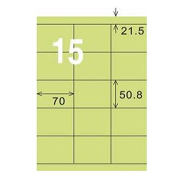 龍德三用列印電腦標籤/LD-883-G-C/淺綠/15格/20張/包