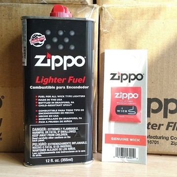 【現貨附發票】美國 Zippo  原廠耗材 打火機油 套組優惠( 355ml油+綿芯)